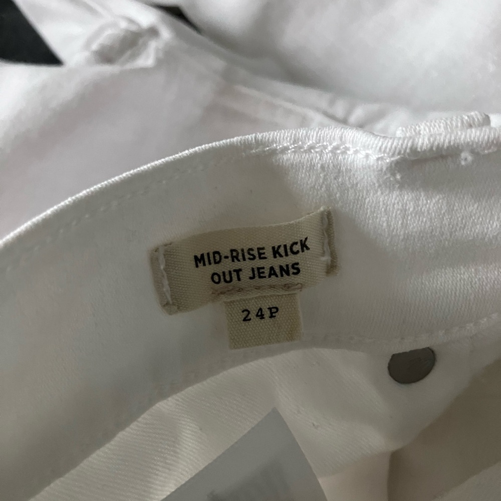 MADEWELL White Mid Rise Kickout Crop Jeans Size 24P - Picture 15 of 16